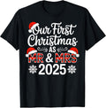 Our First Christmas as Mr & Mrs 2025 Couple Matching Xmas T-Shirt