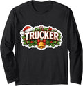 Trucker Merry Christmas Truck Driver Truckie Holiday Season Long Sleeve T-Shirt
