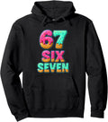 67 Ice Cream Drip Baseball Six Seven Funny 6-7 Meme Teen Boy Pullover Hoodie