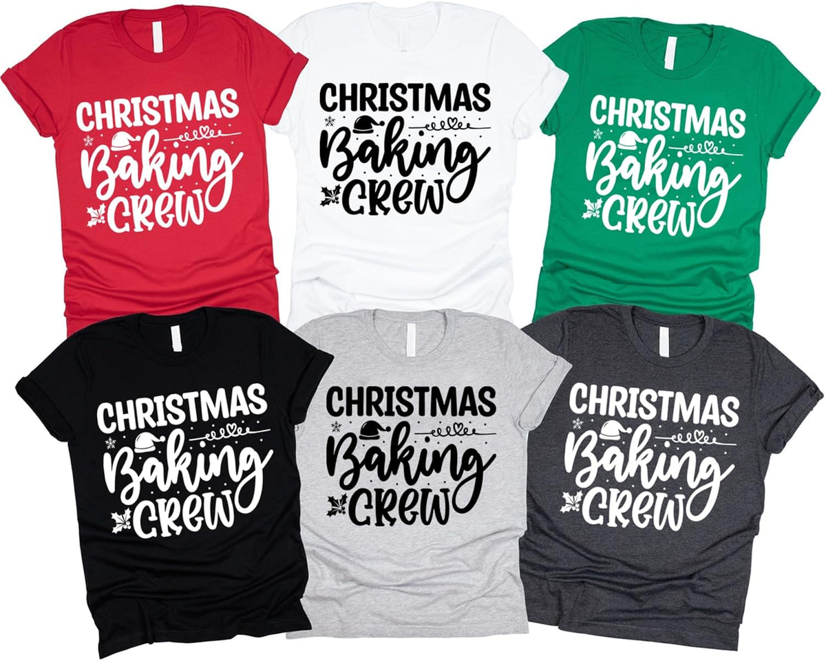 Christmas Baking Crew T-Shirt, Holiday Xmas Family Matching Pajama, Cookie Crew