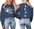 Dog Mom Sweatshirt Dog Lover Sweatshirts Love Heart Paw Graphic Long Sleeve Shirts Cute Pullover Gifts for Women
