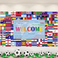 World Cup Backdrop 2026 International Country Flag Welcome Banner Soccer Merchandise Football Decorations Background for Classroom,Office,Sport Event,Home Party Decor,Photo Booth Studio Props 71×43In