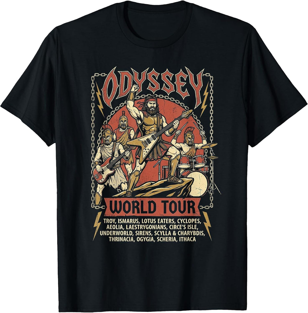 Odyssey Odysseus World Tour Greek Mythology Guitar Funny T-Shirt