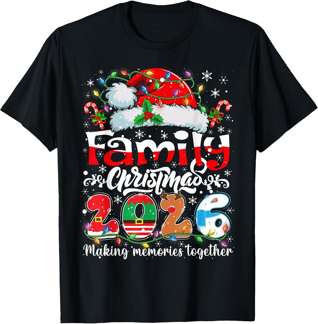 Family Christmas 2026 Matching Outfit Xmas Squad Santa Funny T-Shirt