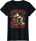 Sleigh Bells and Spur Dust Western Christmas Cowgirl T-Shirt