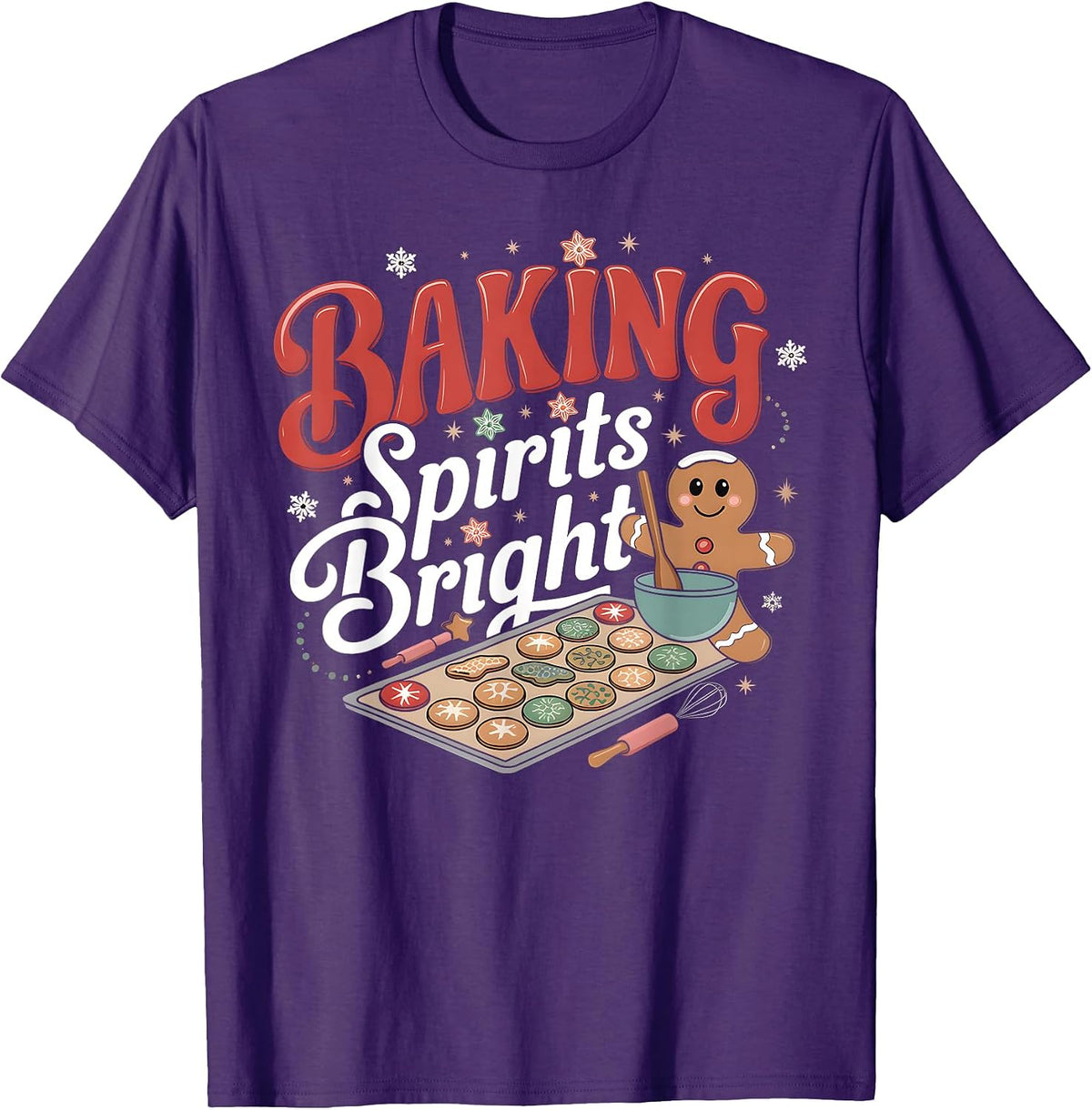 Baking Spirits Bright Funny Christmas Holiday Cookie Baker T-Shirt