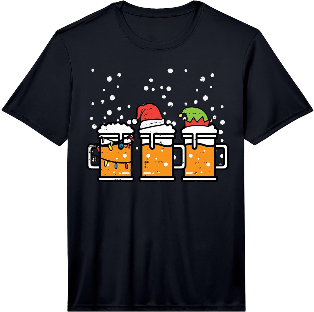 Mens Christmas Santa Elf Funny Xmas Holiday Winter Dad Men Performance T-Shirt