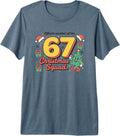 Funny Xmas Cartoon Official Member of 67 Christmas Squad Premium Tri-Blend T-Shirt