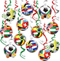 12 PCS World Cup Decorations, Soccer Birthday Party Decorations, Hanging Swirl Streamer Hanging Ceiling, 2026 Soccer Theme Party Decorations