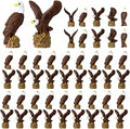 4th of July Mini Resin Bald Eagle 250th Anniversary Patriotic Figurine Tiny Resin Animals Eagle Statue for Independence Day Miniature Garden Office Home Cake Topper Decor Gift(50 Pcs,Mixed Style)