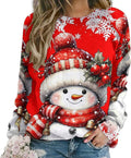 Round Neck Figure Graphic Print Sweatshirt for Women Graffiti Pullovers