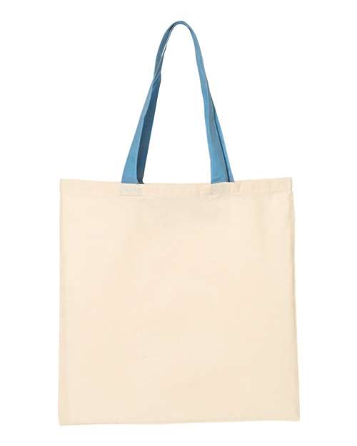 Q-Tees Economical Tote with Contrast-Color Handles
