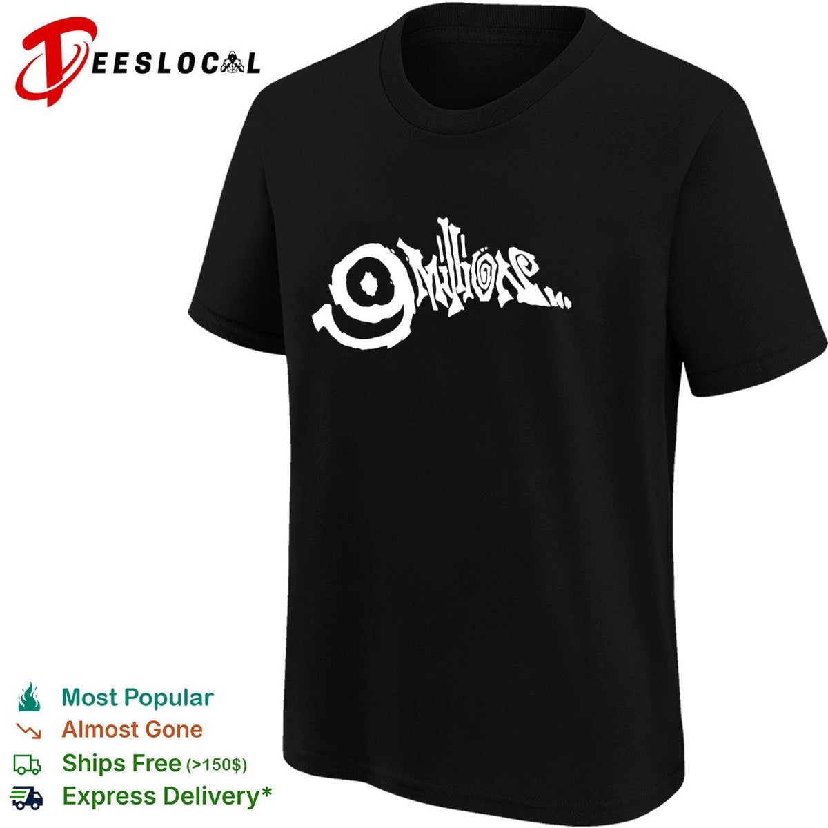 9 Millions graffiti gothic logo dark art shirt Unisex