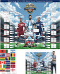 Mascotwish World Soccer Cup 2026 Schedule Poster Bracket – 5.2ft x 4.1ft Large Soccer Tournament Wall Chart with Flag Stickers, Vinyl Match Tracker for World Soccer Championship 2026 Party Decor