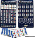 2026 World Soccer Cup Schedule & Match Fabric Wall Chart Set – 2 Large Cloth Posters with Marker & National Flag Stickers for wonderful Soccer Fans Gift Soccer Game Night Decorations (75x130cm)