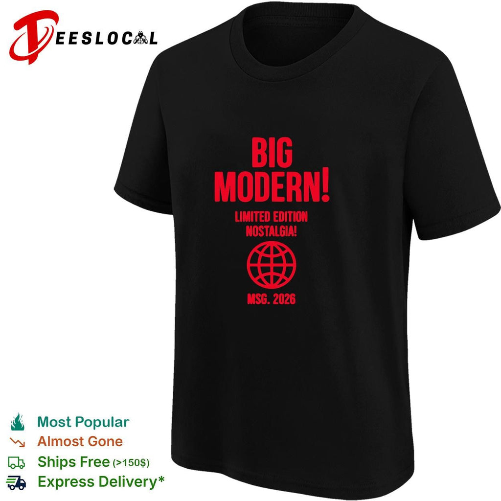Big modern limited edition nostalgia globe icon MSG 2026 bold red text shirt Unisex