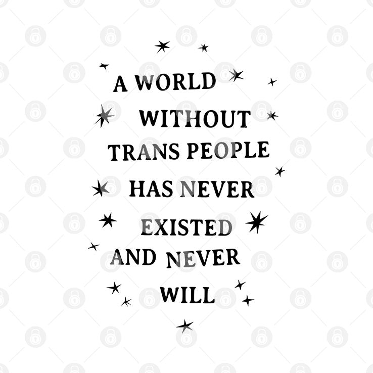 A World Without Trans People Has Never Existed And Never Will T Shirt Unisex
