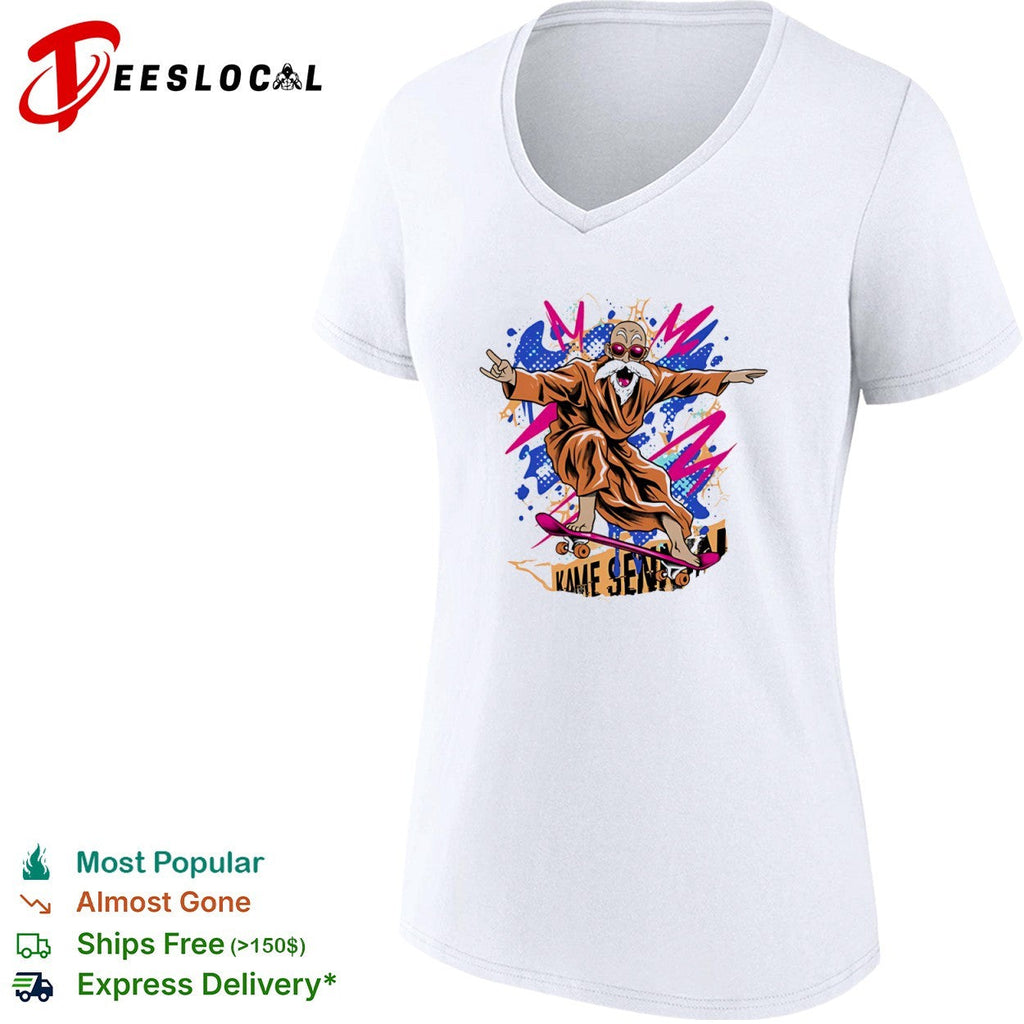 A skateboarding Master Roshi Shaolin Skate Sage shirt Unisex