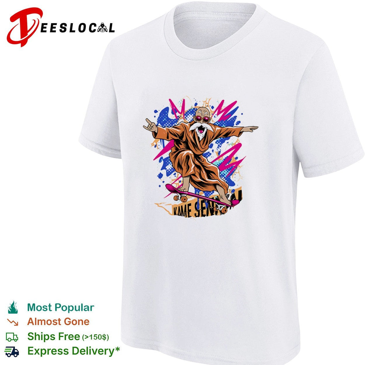 A skateboarding Master Roshi Shaolin Skate Sage shirt Unisex
