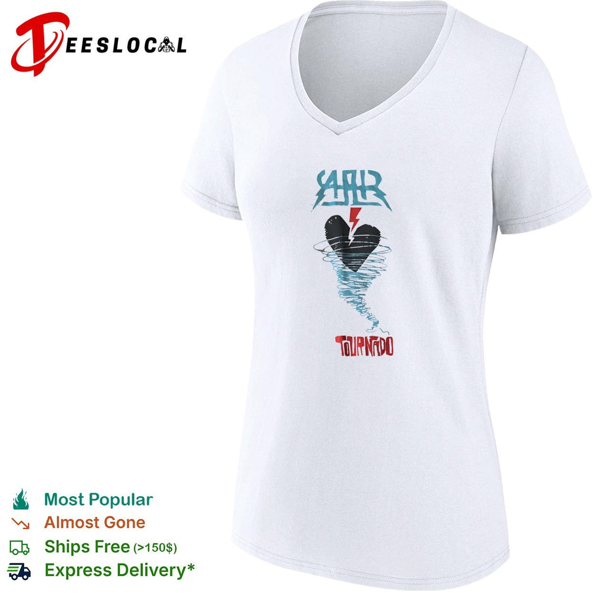 AAR Tournado Heart Lightning Bolt Logo Music Band shirt Unisex