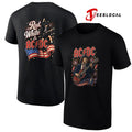 ACDC red white USA flag graphic shirt Unisex