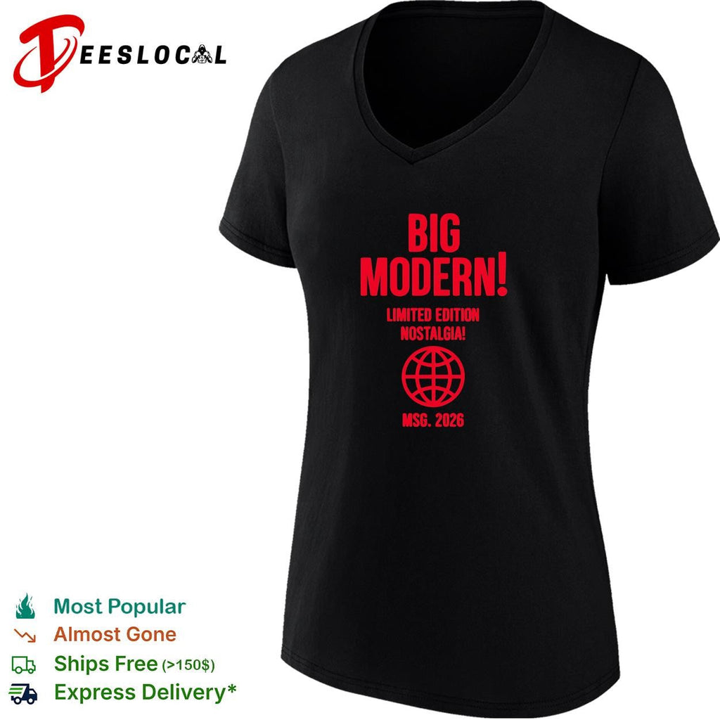 Big modern limited edition nostalgia globe icon MSG 2026 bold red text shirt Unisex