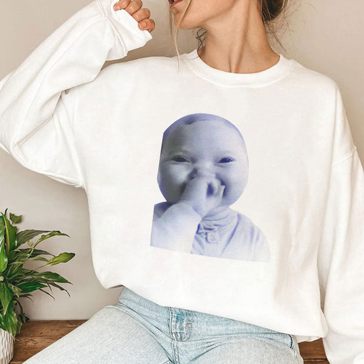AI Baby Holding Laugh Meme Viral Trend Shirt Unisex