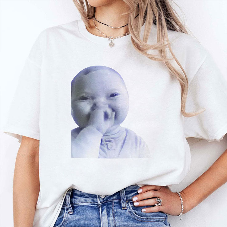 AI Baby Holding Laugh Meme Viral Trend Shirt Unisex