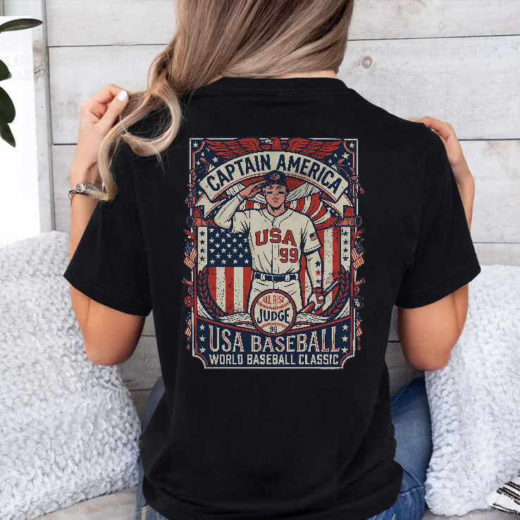 Aaron Judge Captain America USA Baseball T Shirt Unisex
