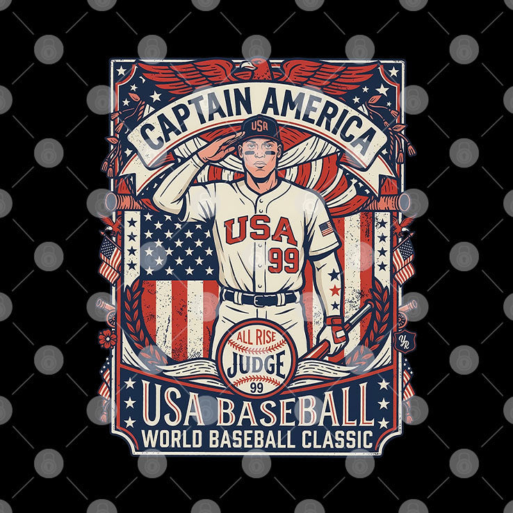 Aaron Judge Captain America USA Baseball T Shirt Unisex