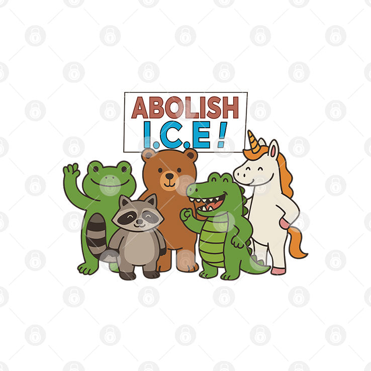 Abolish ICE Frog Unicorn Raccoon Bear Dinosaur Protest T Shirt Unisex