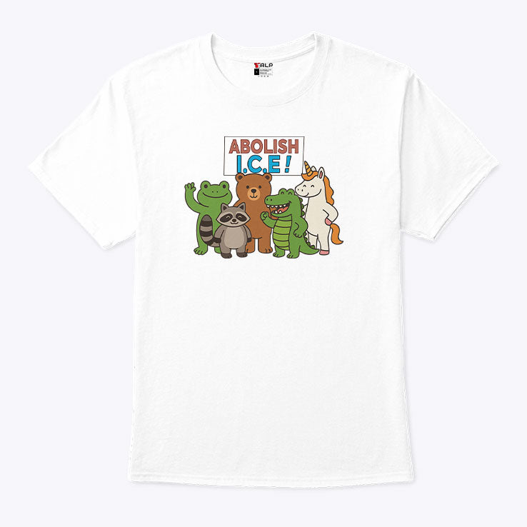 Abolish ICE Frog Unicorn Raccoon Bear Dinosaur Protest T Shirt Unisex