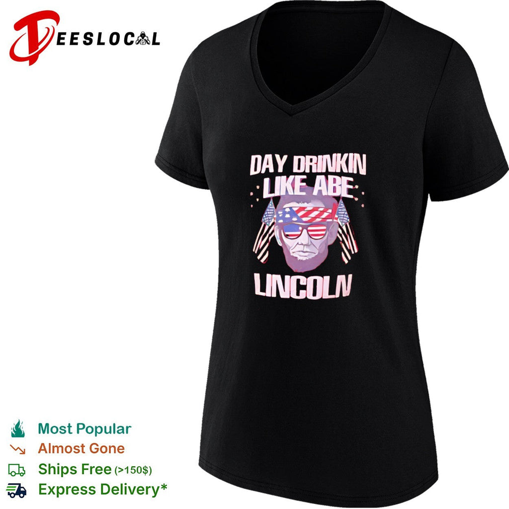 Abraham Lincoln Day Drinkin Like Abe Lincoln American Flag USA shirt Unisex