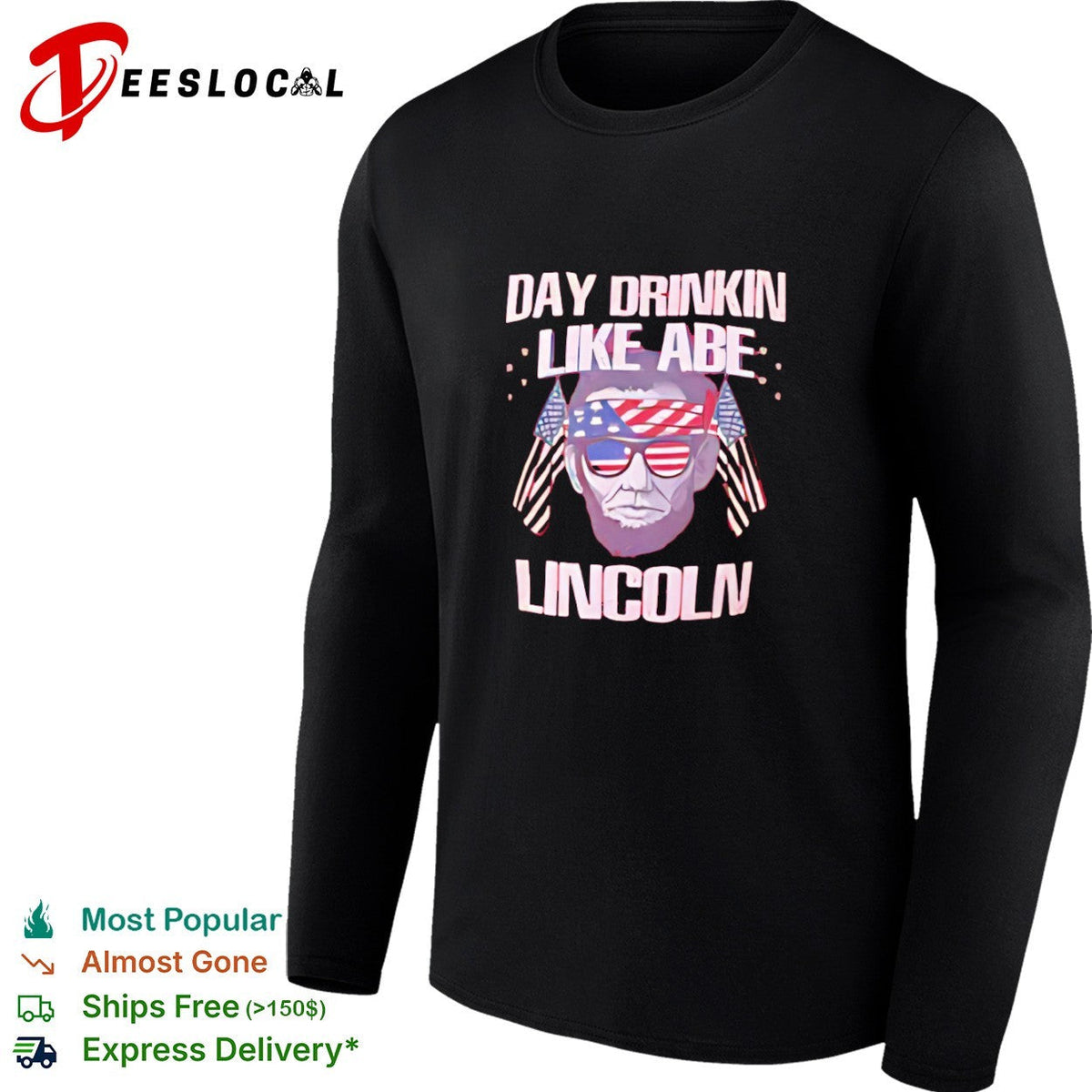 Abraham Lincoln Day Drinkin Like Abe Lincoln American Flag USA shirt Unisex