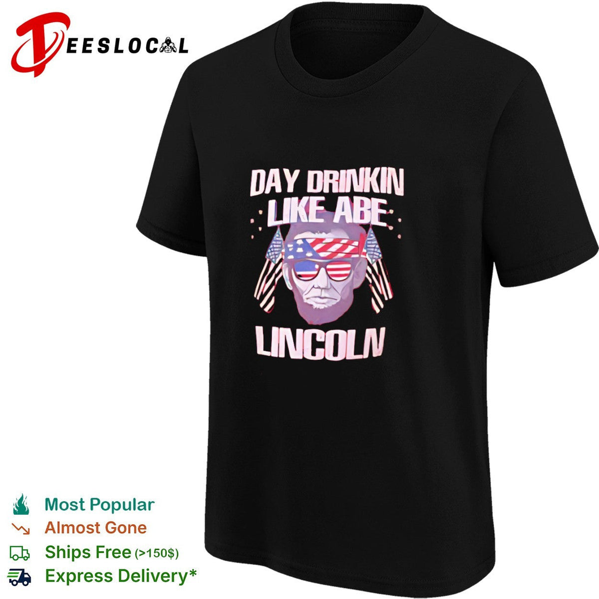 Abraham Lincoln Day Drinkin Like Abe Lincoln American Flag USA shirt Unisex