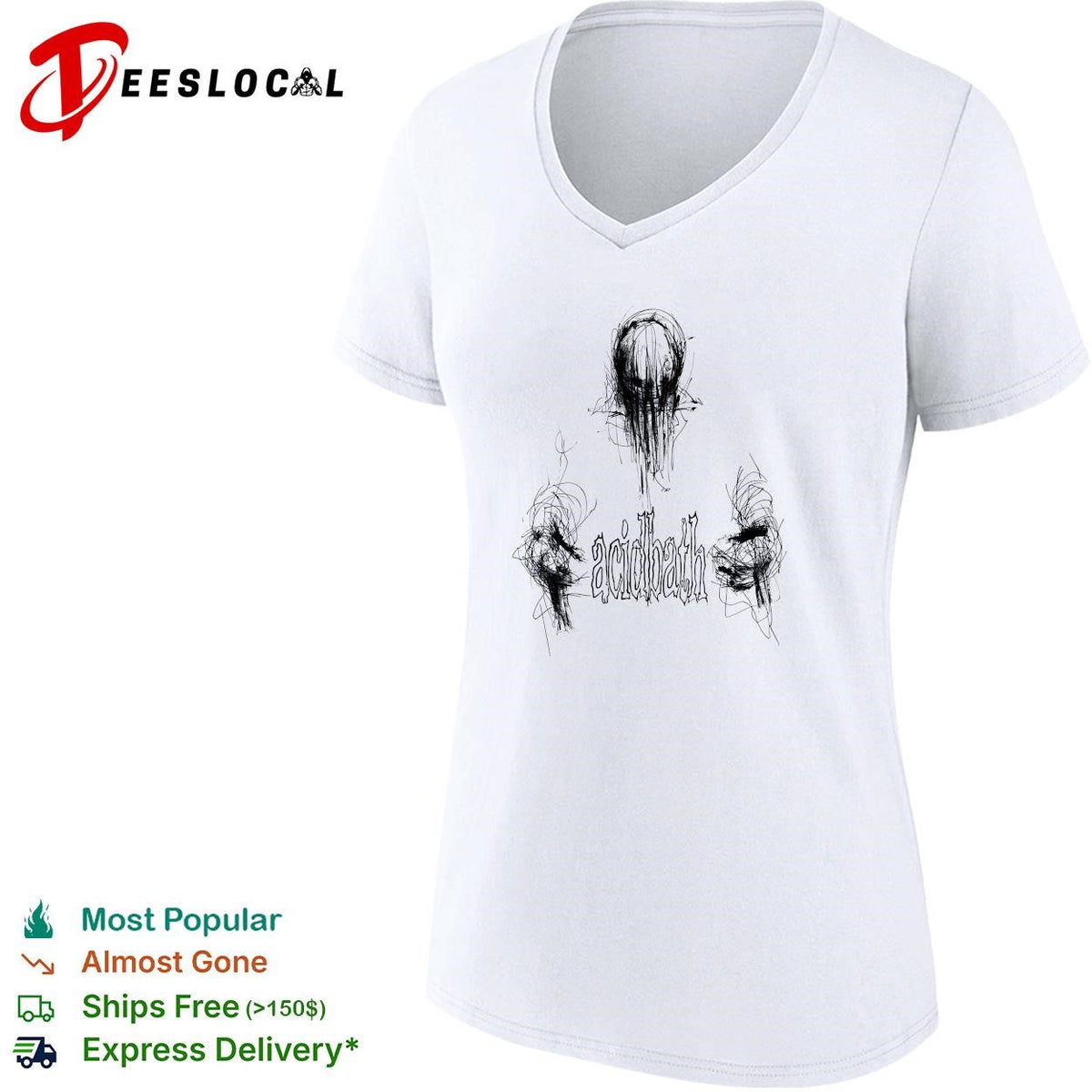 Acidbath Abstract Scribble Design Band Logo Music Genre Heavy Metal Sludge Metal shirt Unisex