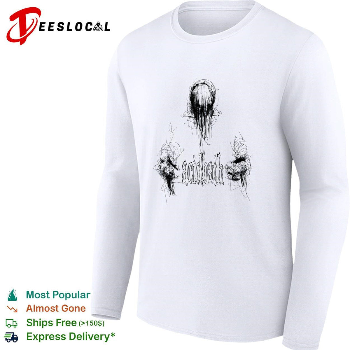 Acidbath Abstract Scribble Design Band Logo Music Genre Heavy Metal Sludge Metal shirt Unisex