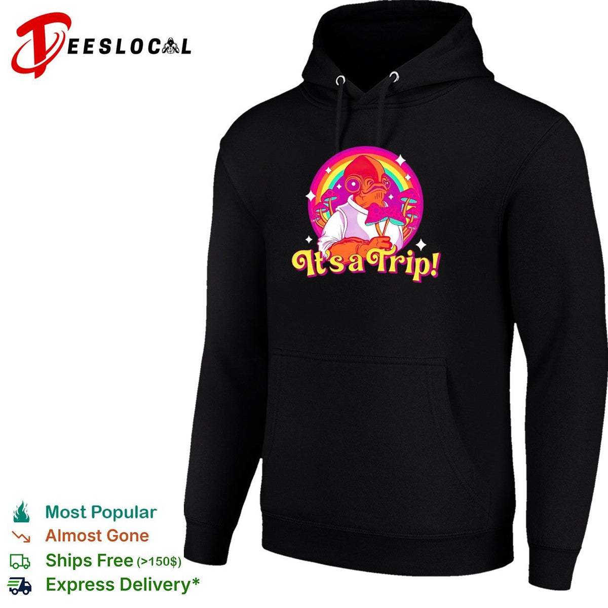 Admiral Ackbar holding mushroom it’s a Trip rainbow vintage shirt Unisex