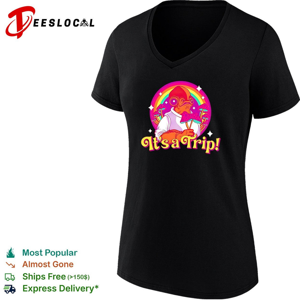 Admiral Ackbar holding mushroom it’s a Trip rainbow vintage shirt Unisex