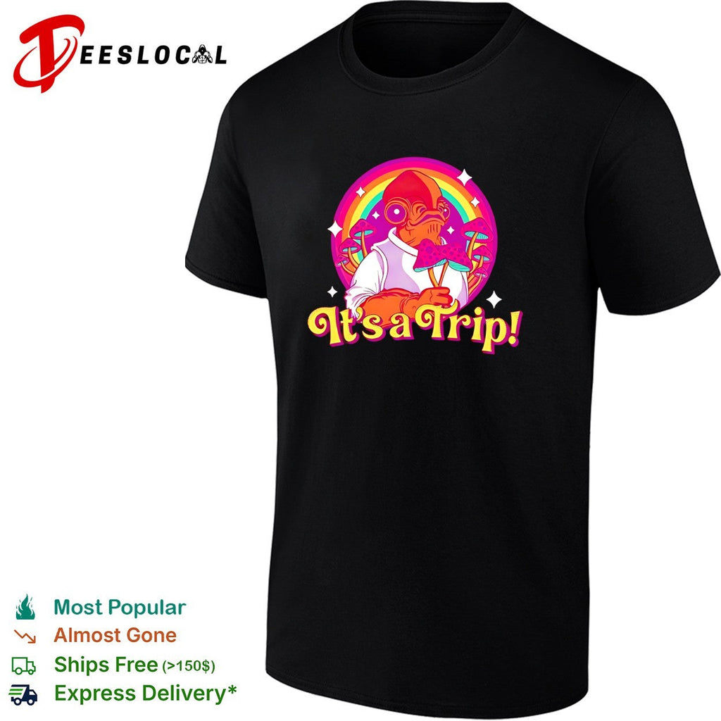 Admiral Ackbar holding mushroom it’s a Trip rainbow vintage shirt Unisex