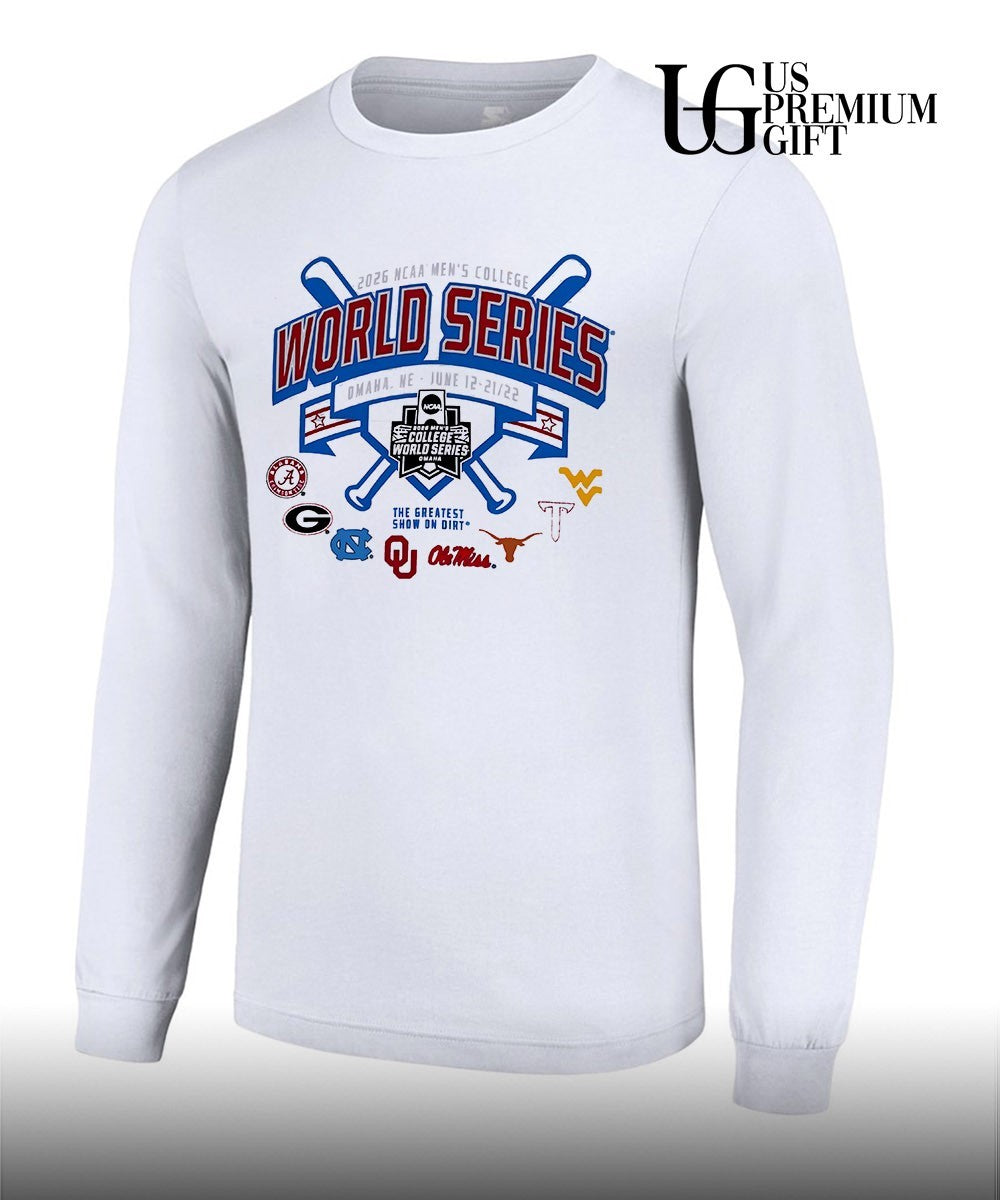 Alabama Georgia North Carolina Oklahoma Ole Miss West Virginia Texas 2026 NCAA Men’s College World Series shirt