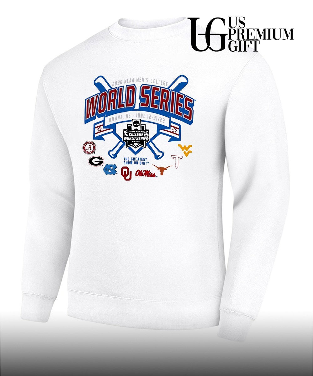 Alabama Georgia North Carolina Oklahoma Ole Miss West Virginia Texas 2026 NCAA Men’s College World Series shirt
