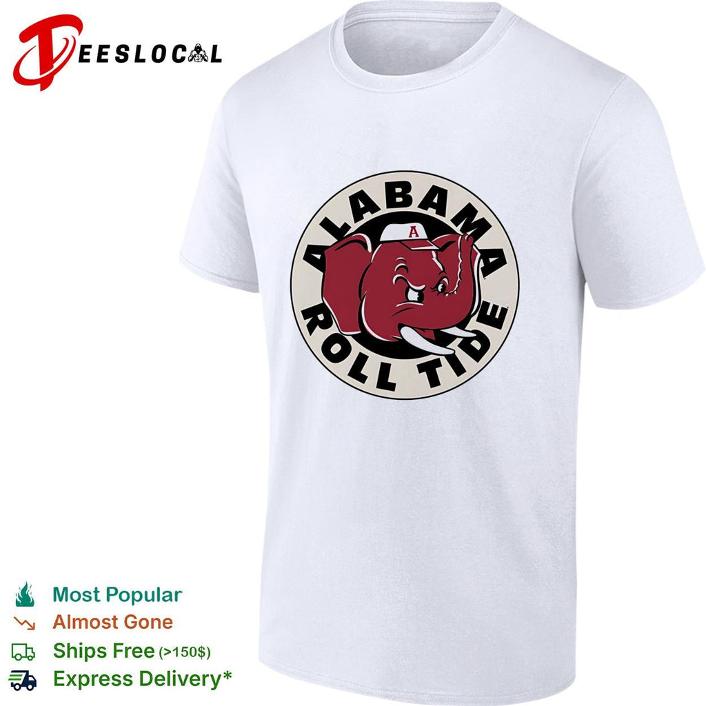 Alabama Roll Tide Big Al elephant mascot circle vintage logo shirt Unisex