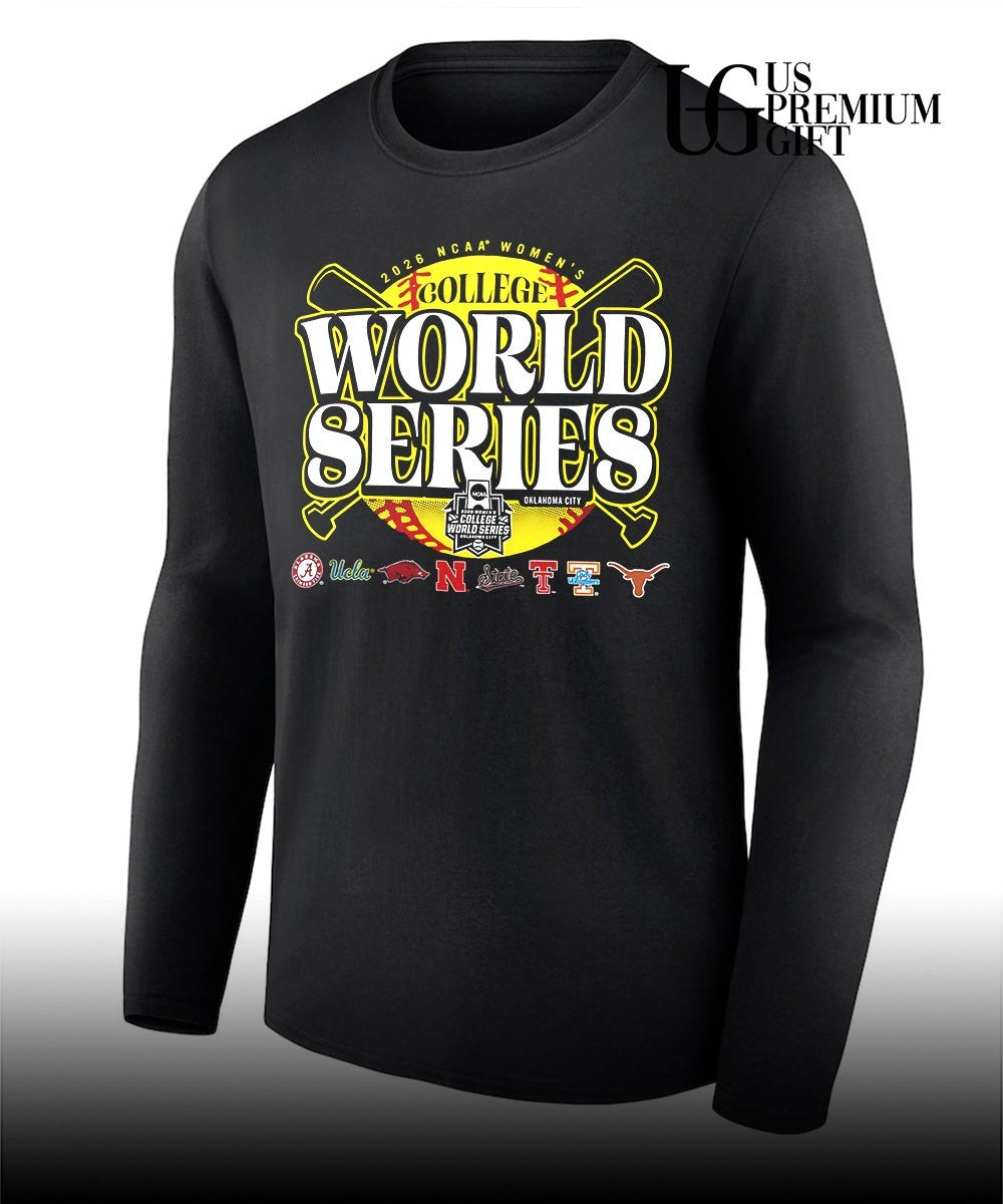 Alabama UCLA Arkansas Nebraska State Tech Tennessee Texas 2026 NCAA Women’s College World Series shirt
