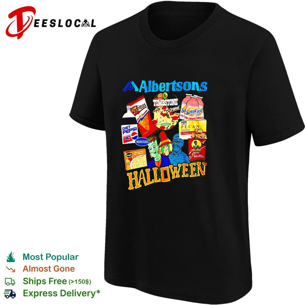 Albertsons Halloween treats candy monsters retro design shirt Unisex