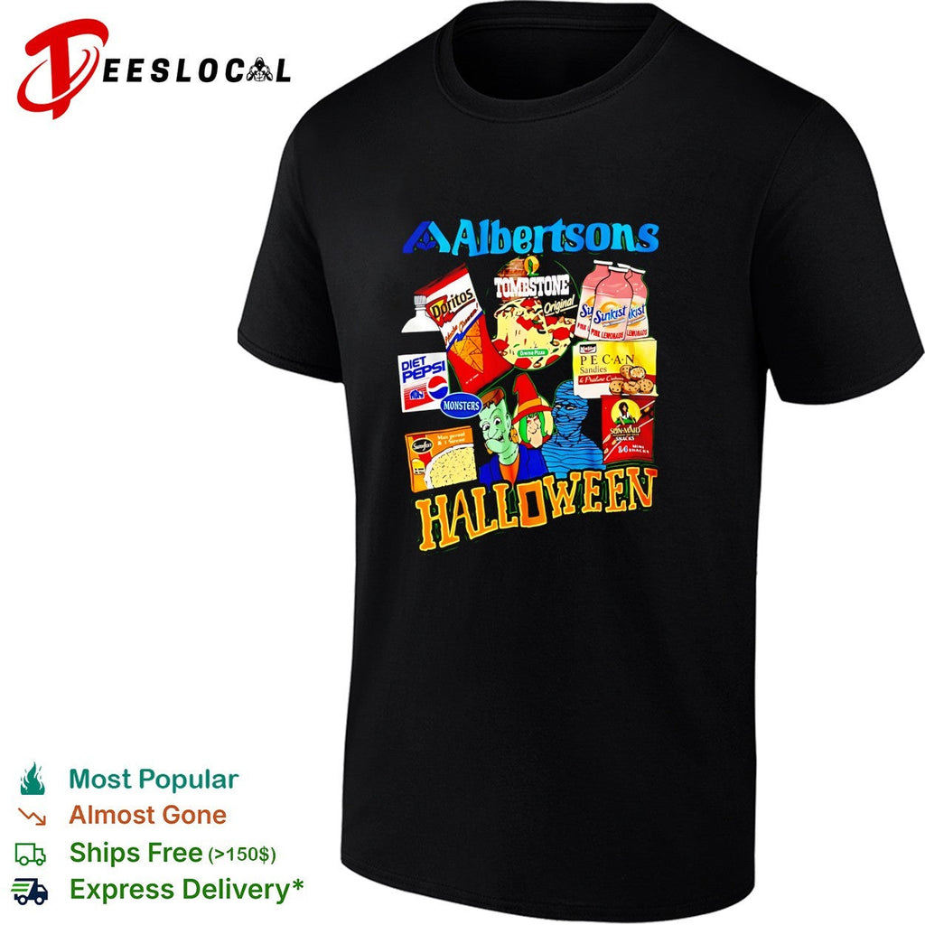 Albertsons Halloween treats candy monsters retro design shirt Unisex
