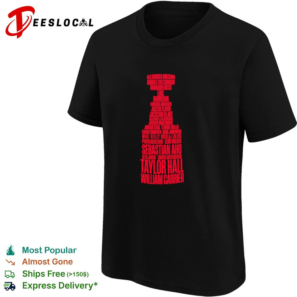 Alexander Nikishin Andrei Svechnikov Brandon Bussi Eric Robinson Carolina Hurricanes Stanley Cup shirt