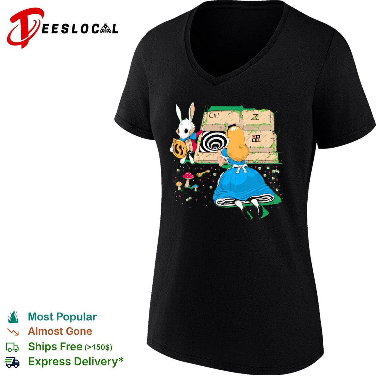 Alice in Wonderland and Ctrl Z shirt Unisex
