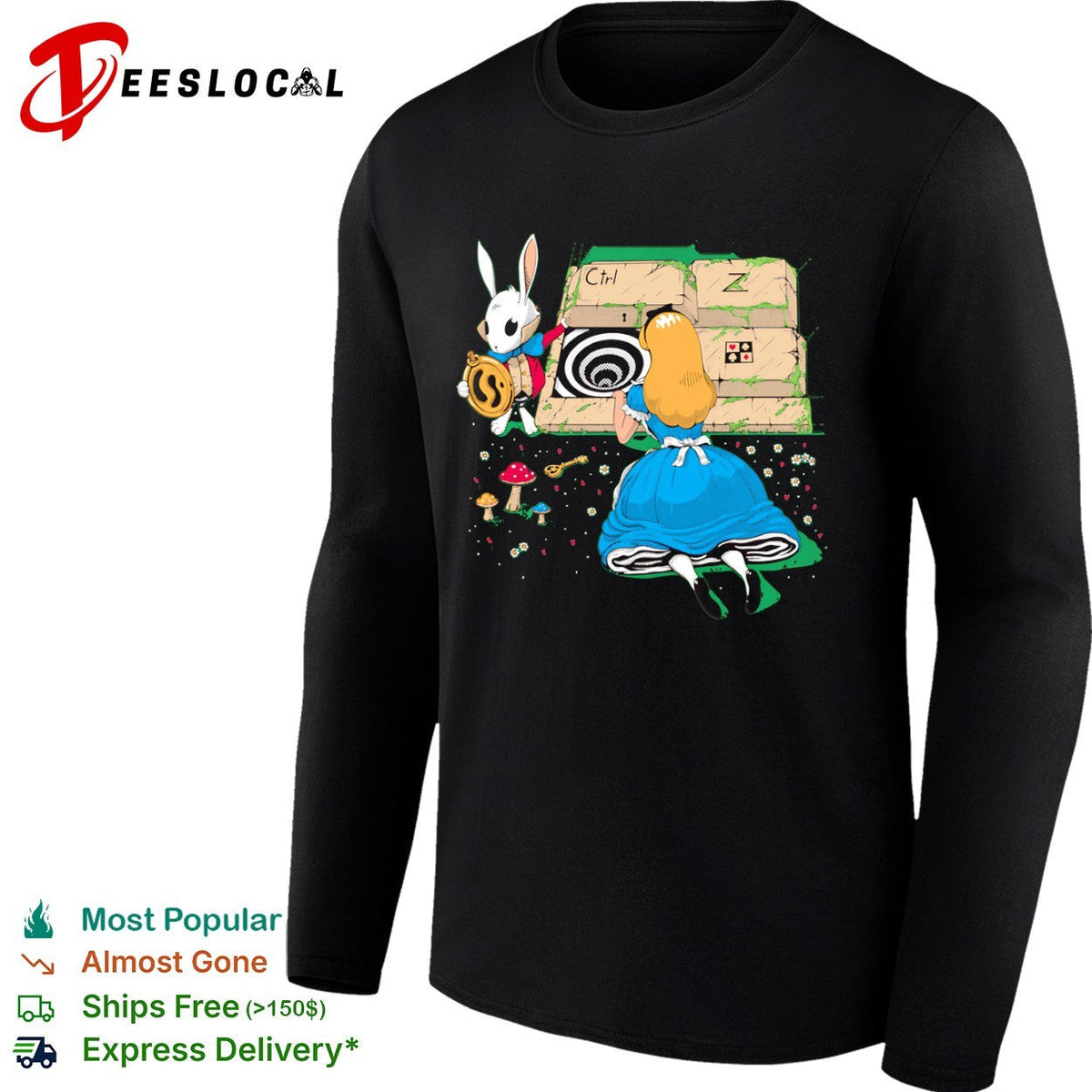 Alice in Wonderland and Ctrl Z shirt Unisex