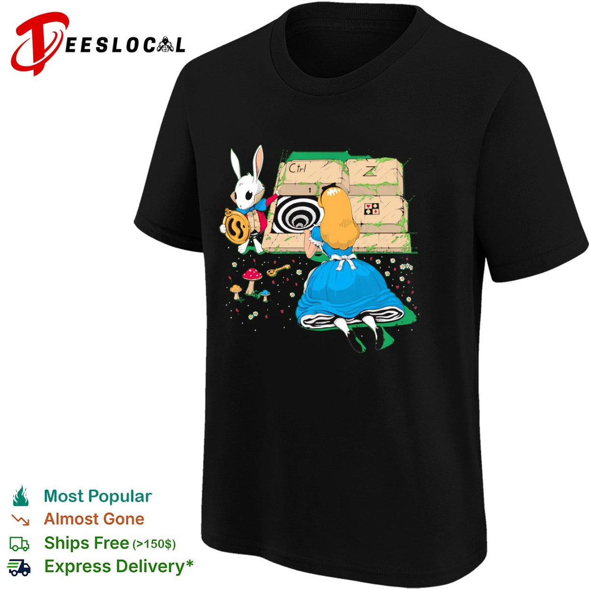Alice in Wonderland and Ctrl Z shirt Unisex